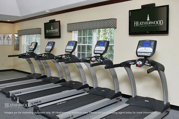 Fitness center with treadmills